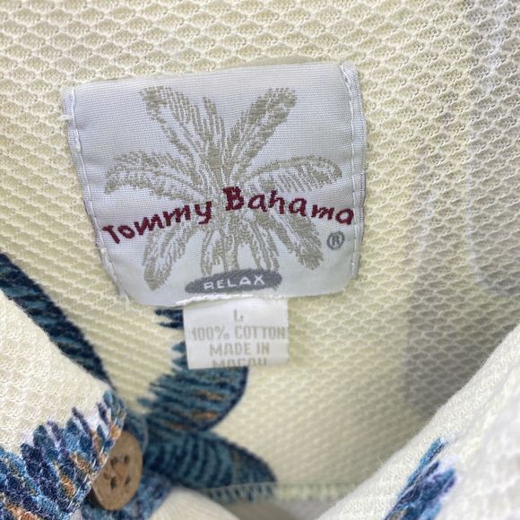 Vtg Tommy Bahama Polo Relax‎ Shirt Men’s Large Hawaiian Hula All Over Print - Picture 4 of 4